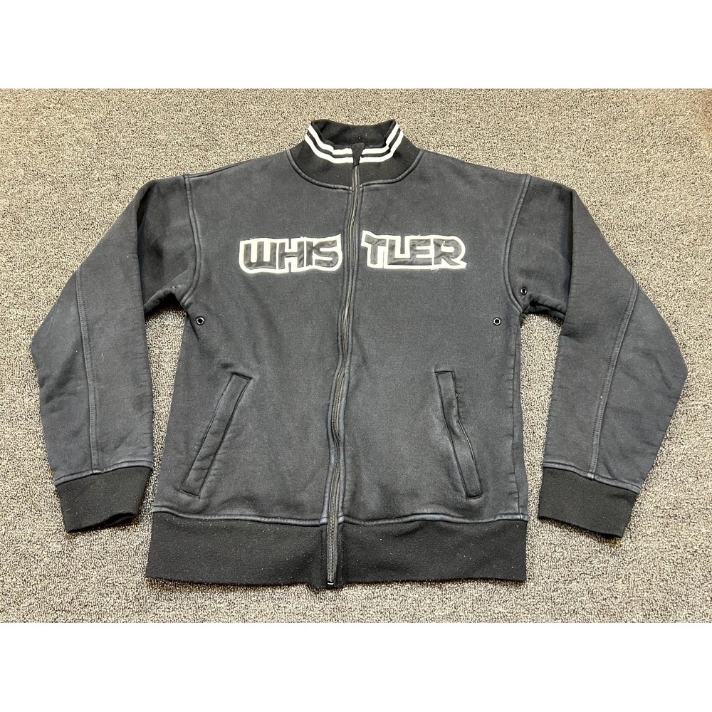 Leader Activewear Track Jacket Mens Small Gray Whistler Embroidered Full Zip